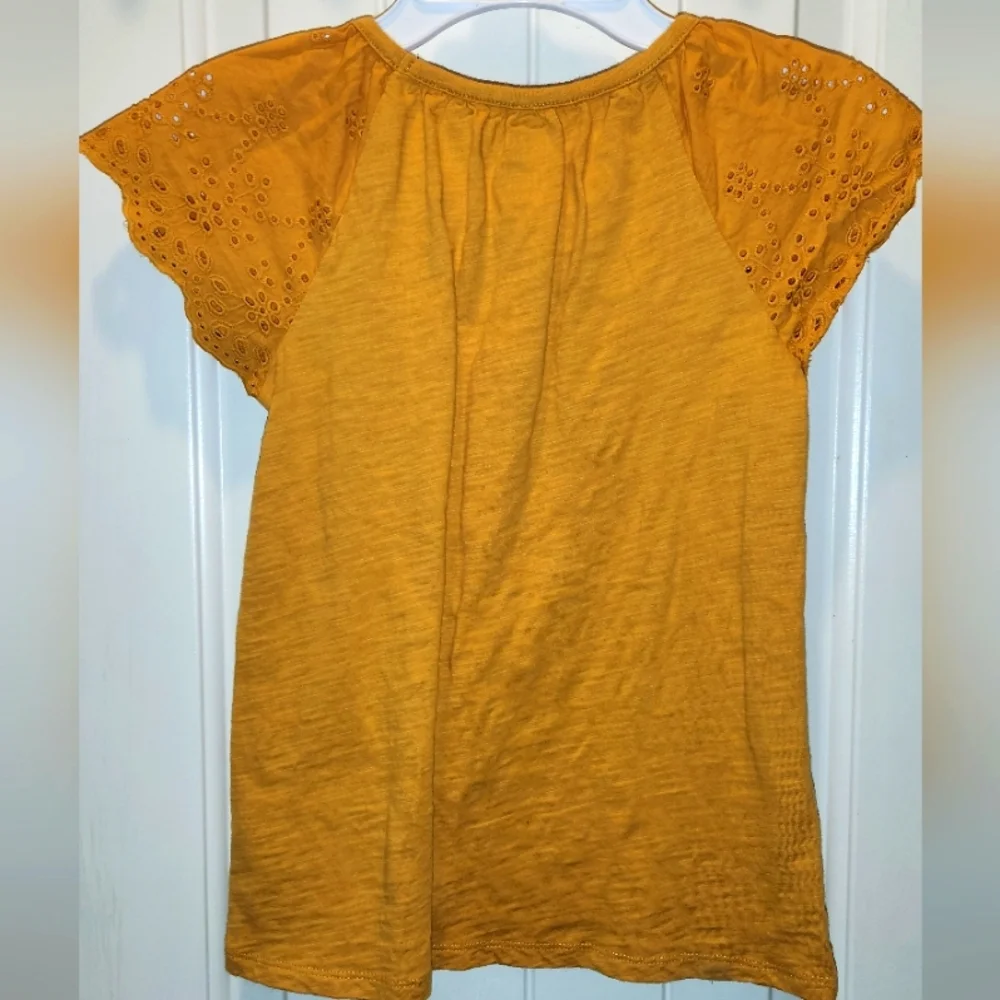 OshKosh B'gosh Mustard Yellow Eyelet Sleeve Top